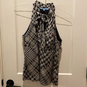 Antonio Melani Ladies Dressy Sleeveless Top. ‎ Ties at Top. Size 4.  Black/Gray